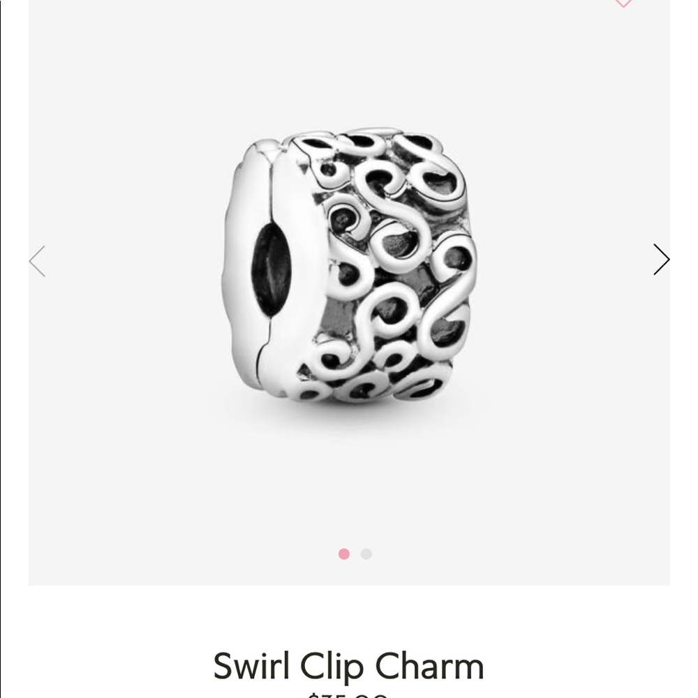 Pandora swirl clip charm